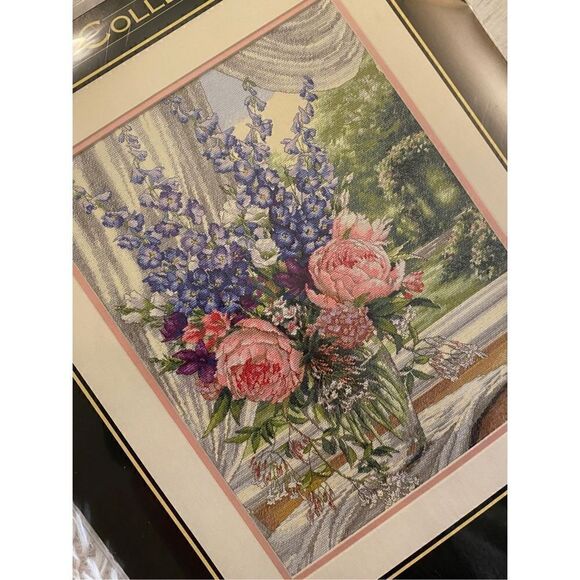 NEW Dimensions 12”X15” Peonies & Delphiniums Flower Cross Stitch Kit - Picture 7 of 7